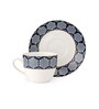 Blue Fine Ceramic Cream Super Cup & Saucer Set Of 12