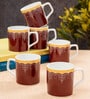 Maroon Fine Ceramic Director Hilton Tea Cup Set Of 6