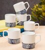 Blue Fine Ceramic Director Royal Tea Cup Set Of 6