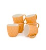Orange Fine Ceramic Feast Kohinoor Orange Tea Cup Set Of 6