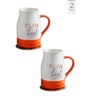 Orange Fine Ceramic Flask Zest Milk Mug 2 Piece -490 ml