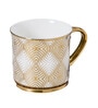 Gold Fine Ceramic Fresco Ebony Tea Cup Set Of 6