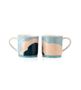 Blue Fine Ceramic Fresco Prima Tea Cup Set Of 6