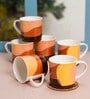 Brown Fine Ceramic Fresco Prima Tea Cup Set Of 6