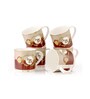 Maroon Fine Ceramic Fresco Ziva Tea Cup Set Of 6