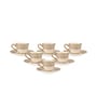 Gold Fine Ceramic Georgian Ebony Cup & Saucer Set Of 12