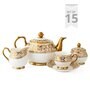 Gold Fine Ceramic Karina Ebony Tea Set Of 15