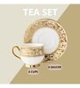 Gold Fine Ceramic Karina Ebony Tea Set Of 15