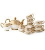 Gold Fine Ceramic Karina Ebony Tea Set Of 15