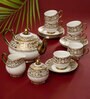 Gold Fine Ceramic Karina Ebony Tea Set Of 15