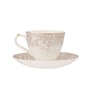 Beige Fine Ceramic King Crysta Cup & Saucer Set Of 12