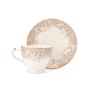 Beige Fine Ceramic King Crysta Cup & Saucer Set Of 12