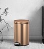 Fingerprint Resistant Round Step Dustbin with Liner, 8 Litre, Bronze & Copper