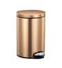 Fingerprint Resistant Round Step Dustbin with Liner, 8 Litre, Bronze & Copper