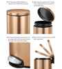 12 ltrs Fingerprint Resistant Bronze Copper Step Dustbin With Liner