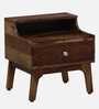 Finnmark Sheesham Wood Bedside Table In Scratch Resistant Provincial Teak Finish With Drawer