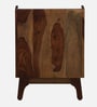 Finnmark Sheesham Wood Bedside Table In Scratch Resistant Provincial Teak Finish With Drawers & Shelve