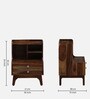 Finnmark Sheesham Wood Bedside Table In Scratch Resistant Provincial Teak Finish With Drawers & Shelve