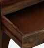 Finnmark Sheesham Wood Bedside Table In Scratch Resistant Provincial Teak Finish With Drawers & Shelve