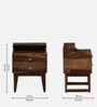 Finnmark Sheesham Wood Bedside Table In Scratch Resistant Provincial Teak Finish With Drawers