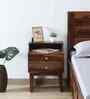 Finnmark Sheesham Wood Bedside Table In Scratch Resistant Provincial Teak Finish With Drawers