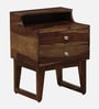 Finnmark Sheesham Wood Bedside Table In Scratch Resistant Provincial Teak Finish With Drawers