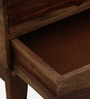 Finnmark Sheesham Wood Bedside Table In Scratch Resistant Provincial Teak Finish With Drawers