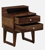 Finnmark Sheesham Wood Bedside Table In Scratch Resistant Provincial Teak Finish With Drawers