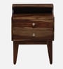 Finnmark Sheesham Wood Bedside Table In Scratch Resistant Provincial Teak Finish With Drawers