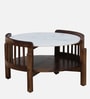 Finnmark Sheesham Wood Coffee Table In Scratch Resistant Provincial Teak Finish With Marble Top