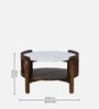 Finnmark Sheesham Wood Coffee Table In Scratch Resistant Provincial Teak Finish With Marble Top