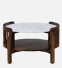 Finnmark Sheesham Wood Coffee Table In Scratch Resistant Provincial Teak Finish With Marble Top