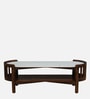 Finnmark Sheesham Wood Oval Coffe Table In Scratch Resistant Provincial Teak Finish With Marble Top