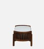 Finnmark Sheesham Wood Oval Coffe Table In Scratch Resistant Provincial Teak Finish With Marble Top