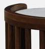 Finnmark Sheesham Wood Oval Coffe Table In Scratch Resistant Provincial Teak Finish With Marble Top