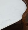 Finnmark Sheesham Wood Oval Coffe Table In Scratch Resistant Provincial Teak Finish With Marble Top