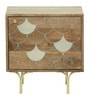 Fins Solid Wood Bedside Cabinet In Natural Finish