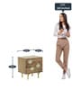 Fins Solid Wood Bedside Cabinet In Natural Finish
