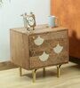 Fins Solid Wood Bedside Cabinet In Natural Finish