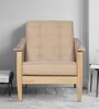 Fiona 1 Seater Wooden Sofa in Beige Colour