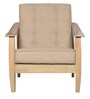 Fiona 1 Seater Wooden Sofa in Beige Colour