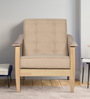 Fiona 1 Seater Wooden Sofa in Beige Colour