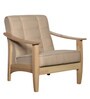 Fiona 1 Seater Wooden Sofa in Beige Colour