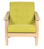 Fiona 1 Seater Wooden Sofa In Olive Green Colour