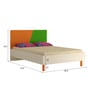 Fiona Compact Double Bed in Light Orange & Verdant Green with Light Woodgrain Finish