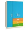 Fiona Kids 3 Door Wardrobe in Azure Blue Finish