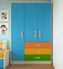 Fiona Kids 3 Door Wardrobe in Azure Blue Finish