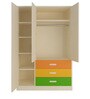 Fiona Kids 3 Door Wardrobe in Azure Blue Finish