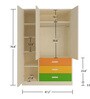 Fiona Kids 3 Door Wardrobe in Azure Blue Finish