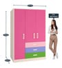 Fiona Kids 3 Door Wardrobe in Barbie Pink Finish